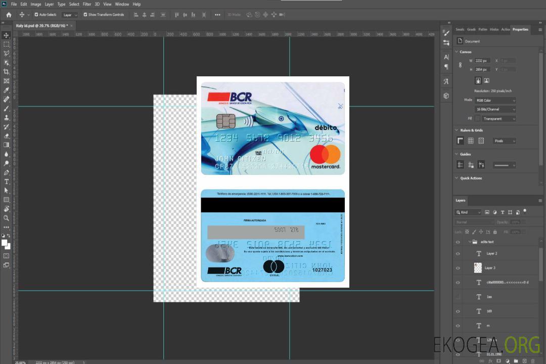 Carte Mastercard bancaire Costa Rica BCR template Carte Mastercard bancaire Costa Rica BCR template